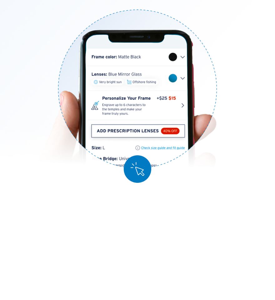 ENGRAVE YOUR FRAME Make it unique by personalizing your look.