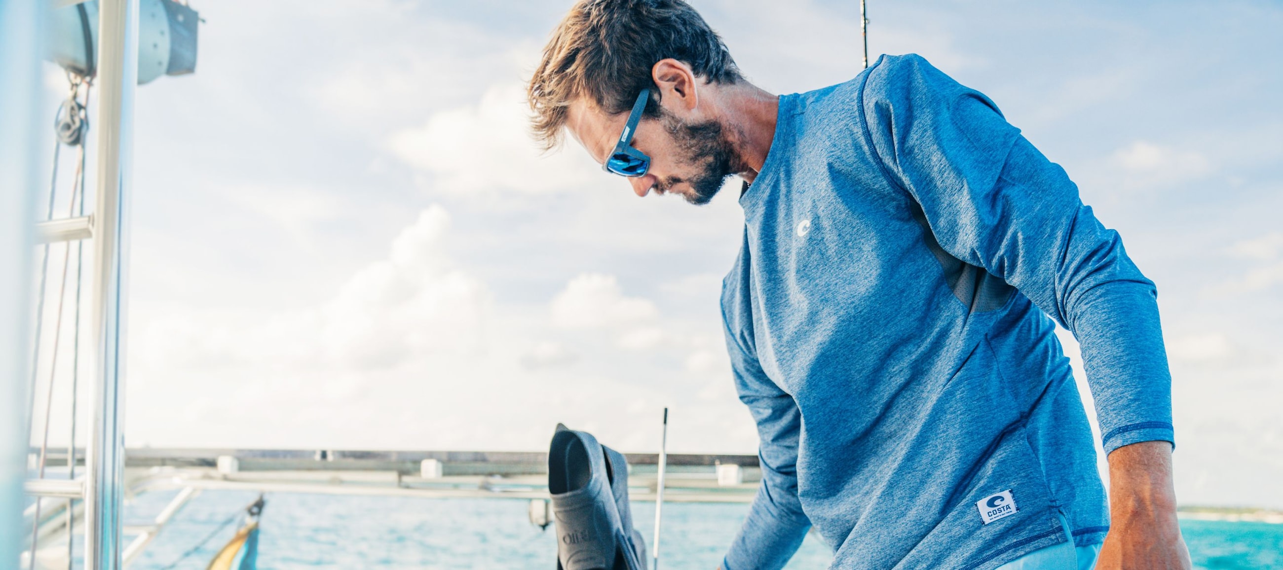 Hechos para el agua, mejores para el planeta -El compromiso de Costa con la sostenibilidad es profundo. Usamos materiales de base biológica y reciclados en nuestros productos — armazones de resina de base biológica, diseñados para rendir y proteger las aguas que amamos.