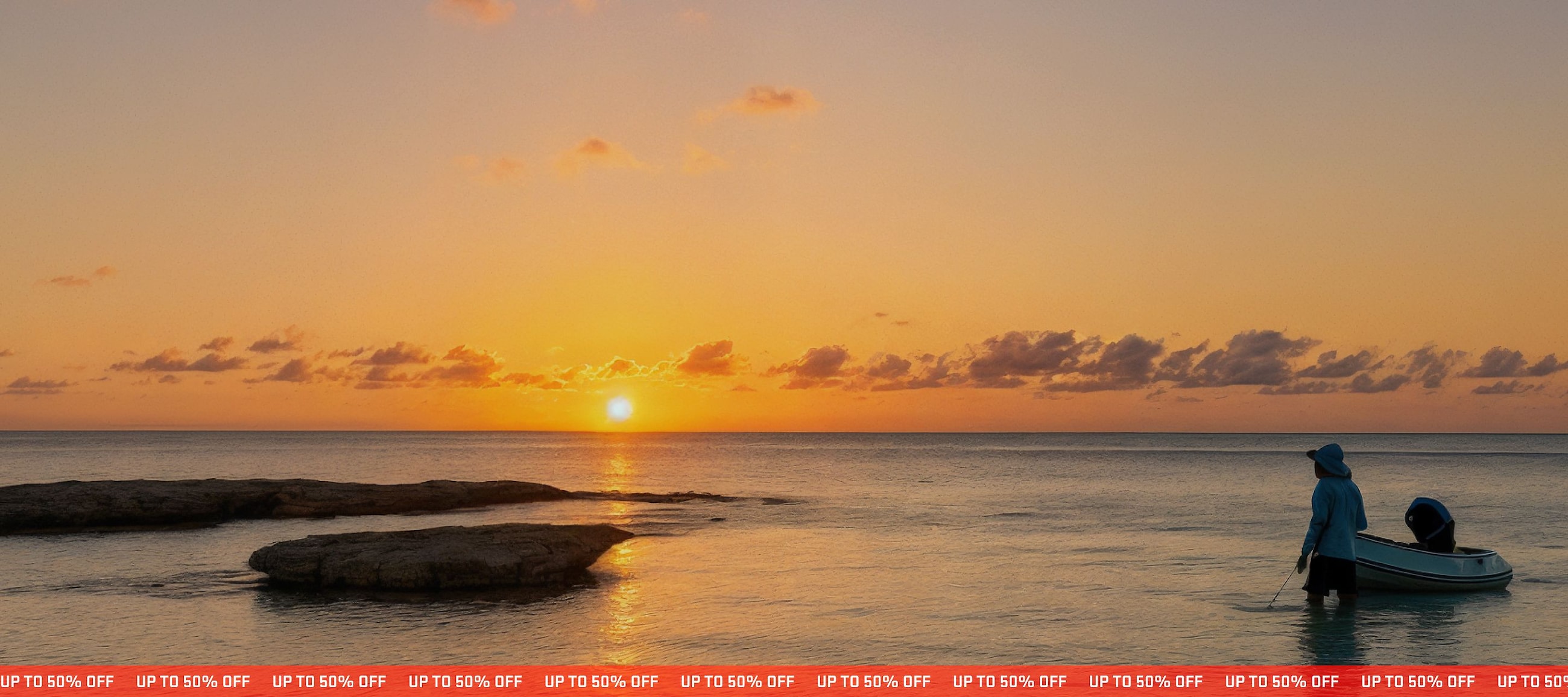 ESPECIALES PARA EL ATARDECER-El sol está bajando y los precios, también. Aproveche hasta un 50% DE DESCUENTO en equipo diseñado para el agua, el viento y las aventuras.