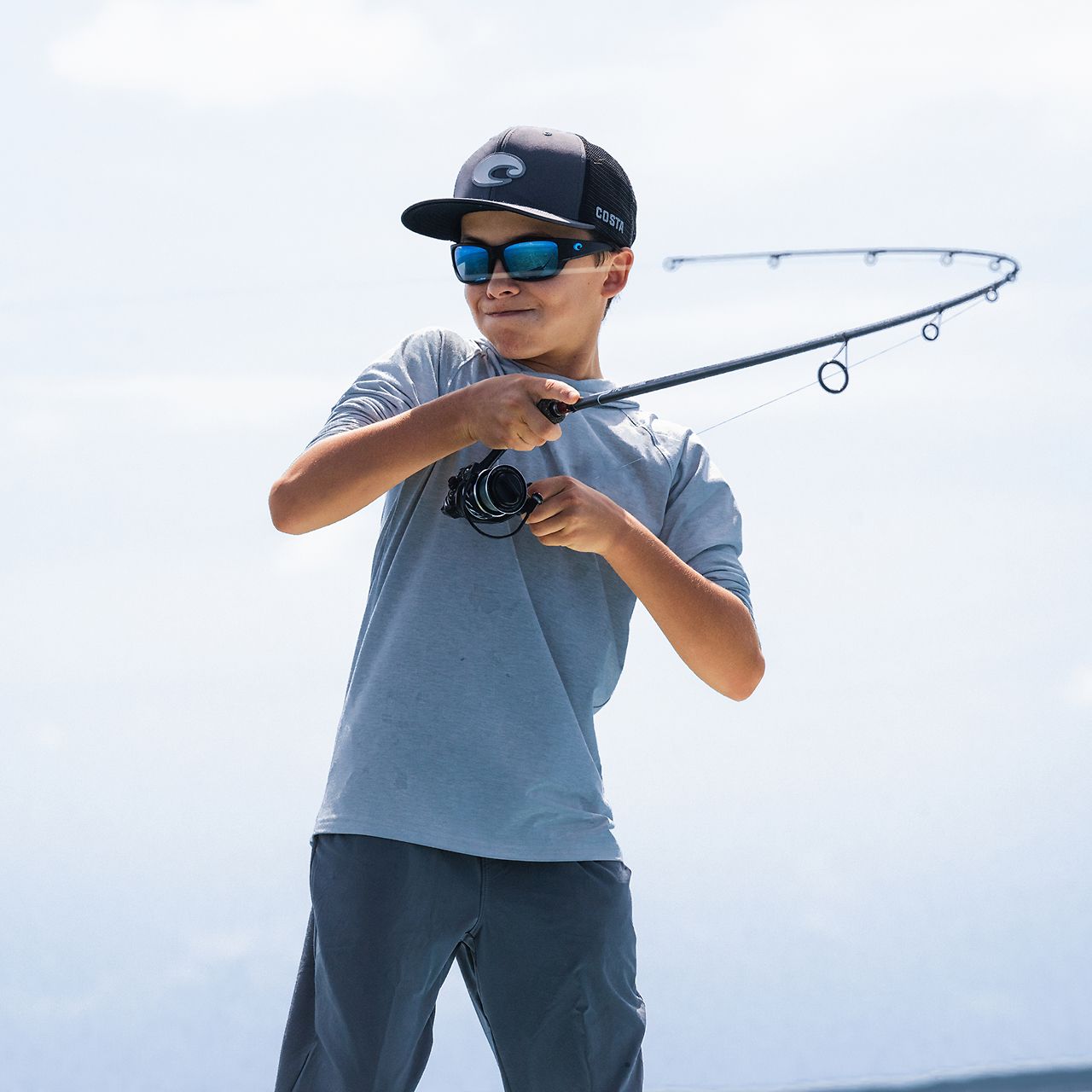 Fishing with Costa: From the Bait Well to the Brand -Liam’s journey with Costa Sunglasses began not in a boardroom, but on the water. Growing up around fishing tournaments and conservation events like trash cleanups and Bonefish & Tarpon Trust symposiums, Liam got to know the Costa crew early on. Friendly rivalries at the Herman Lucerne Memorial Backcountry Championship turned into genuine connections. “Costa reached out about making the first pair of youth sunglasses, and I was excited to be involved,” Liam says. “It’s cool to be part of something made for kids like me who are serious about fishing.” “I started fishing when I was three,” Liam recalls. “At first, I was more into playing with the baitfish and eating snacks, but my dad and his friends—like Captain Benny Blanco—kept me around the water. That’s when it stuck.” 