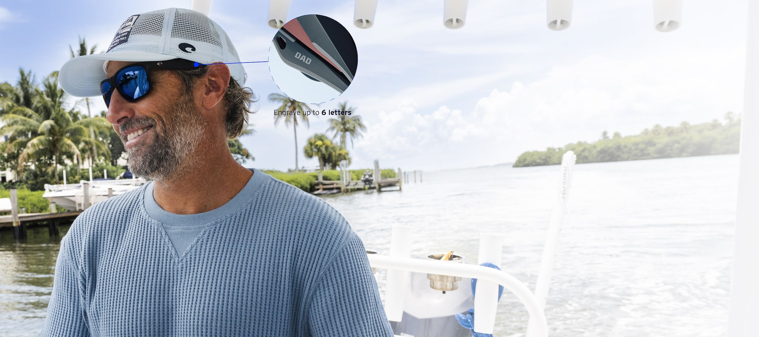 Engrave his next pair on us-free custom engraving-Here's to the ones who taught us to read the water, not rush the good stuff, and that some mornings are just about being out there. Engrave his next pair, on us — limited time only.