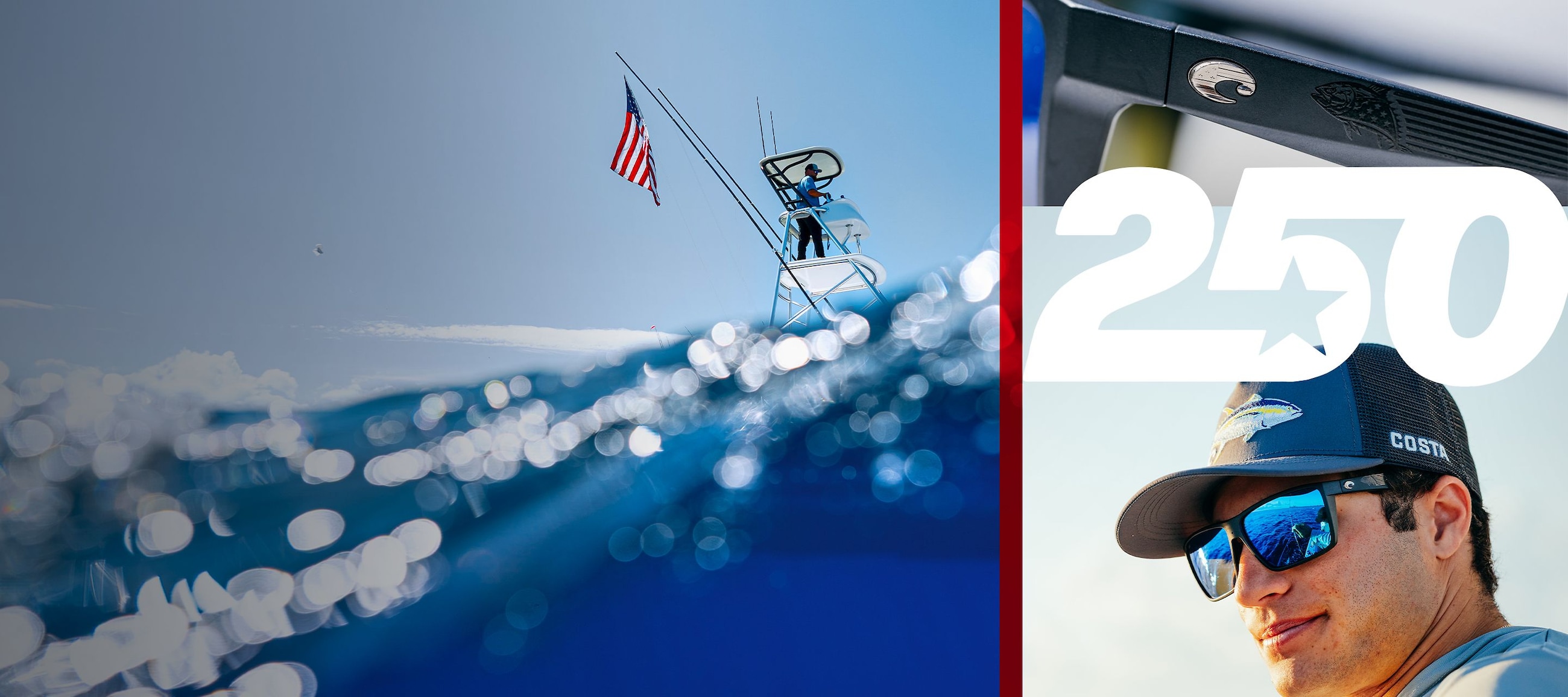 FROM SEA TO SHINING SEA-CELEBRATING 250 YEARS-Inspired by Old Glory, these exclusive frames are built for performance on and off the water—rooted in where we come from. Built for where we're going.