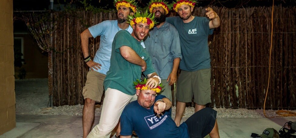 They say rubbing the head of a greenhorn is good luck. We're going to need it on this next Christmas Island adventure.