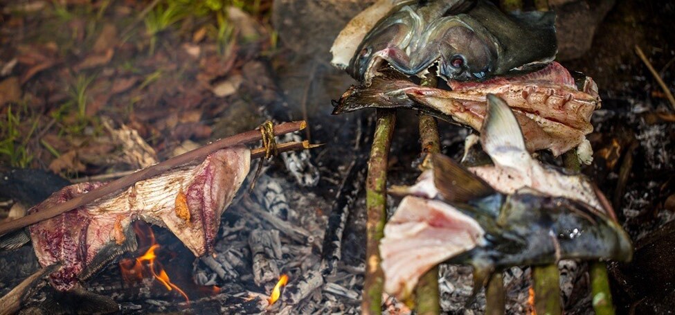 Giant Guyana Black Parana were not only on the fly rod menu, but the dinner menu as well.