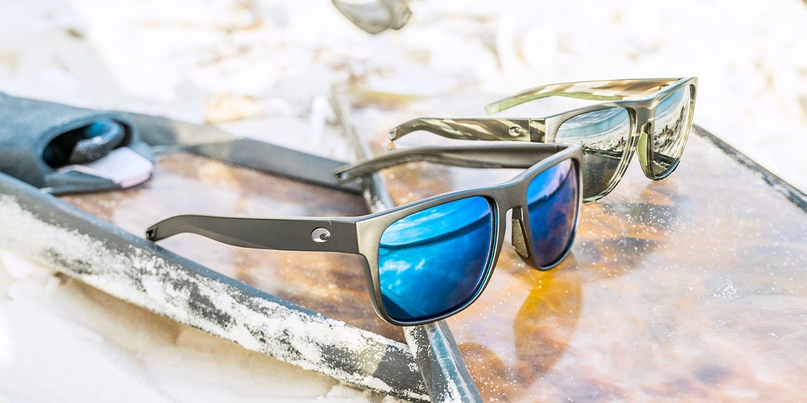 Costa Turret Sunglasses with Blue Mirror Polarized Polycarbonate Lenses in  Matte Black | NFM